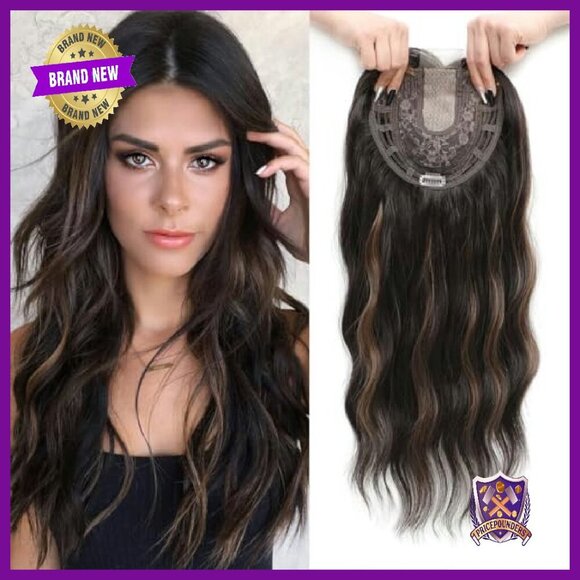 20-Inch Synthetic Hair Topper with Clips for Volume & Thinning Hair main image 4